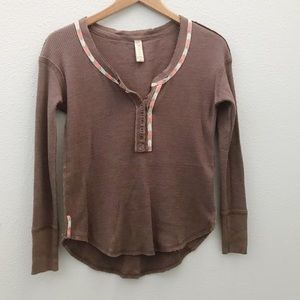 Altar’d state embroidered trim thermal long sleeve